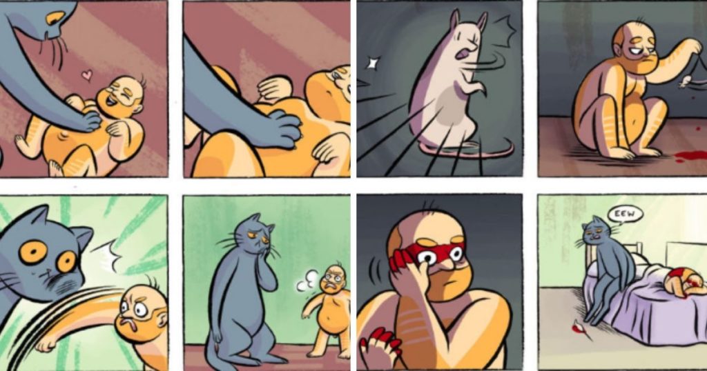 10+ Illustrations Reveal What Would Happen If Humans And Cats Switched Places
