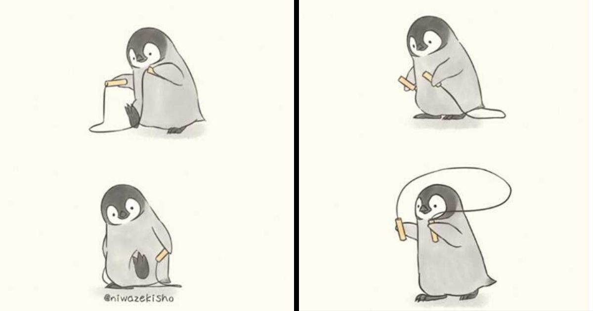 This Artist Draws Comics About A Little Penguin Who Fails At Basic Life Tasks, Except Being Super Cute (30 Pics)